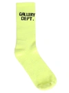 Gallery Dept. Gallery Dept Mens Flo Yellow Clean Logo-embroidered Cotton Crew Socks In Yellow