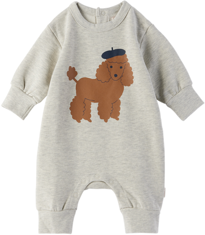 Tinycottons Baby Gray Tiny Poodle Jumpsuit In Light Grey Heather