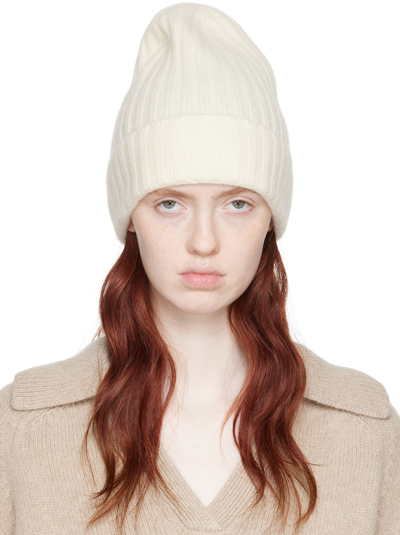 Arch4 + Net Sustain Megan Ribbed Organic Cashmere Beanie In Ivory