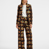 La Doublej La Comasca Floral-print Trousers In Daisychain Black