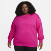 Nike Women's  Sportswear Phoenix Fleece Oversized Crew-neck Sweatshirt (plus Size) In Pink