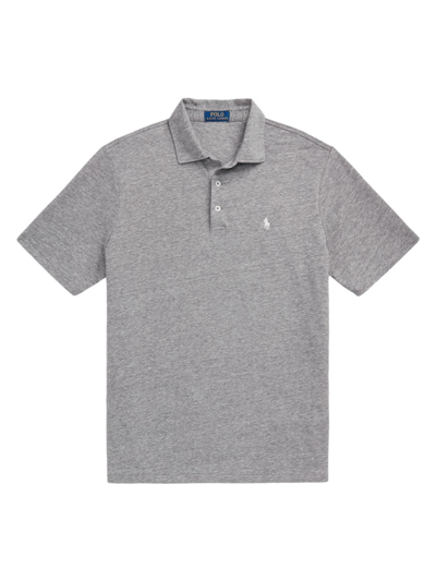Polo Ralph Lauren Men's Linen Oxford Polo Shirt In Fortress Grey