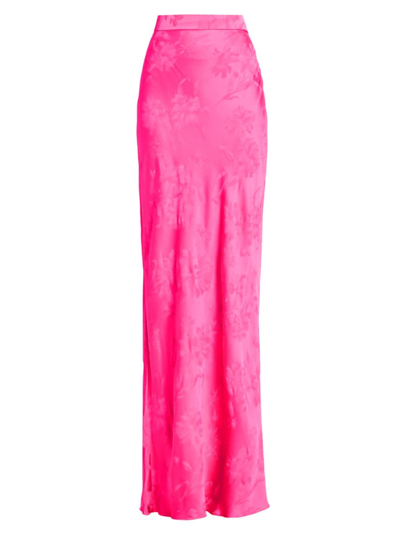 Alejandra Alonso Rojas Women's Silk Jacquard Maxi Skirt In Fuchsia