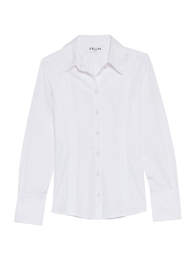 Callas Milano Women's Ripley Fitted Button Front Shirt In White