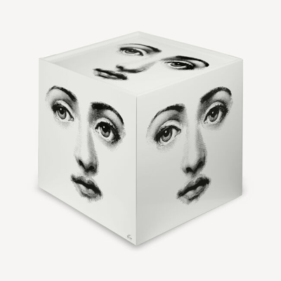 Fornasetti Cube With Drawer Viso In White