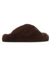 Apparis Biba Faux-fur Crossover Slippers In Espresso