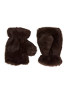 Apparis Ariel Faux Fur Fingerless Gloves In Espresso