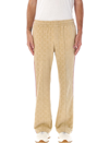 Casablanca Monogram-jacquard Velour Track Pants In Taupe