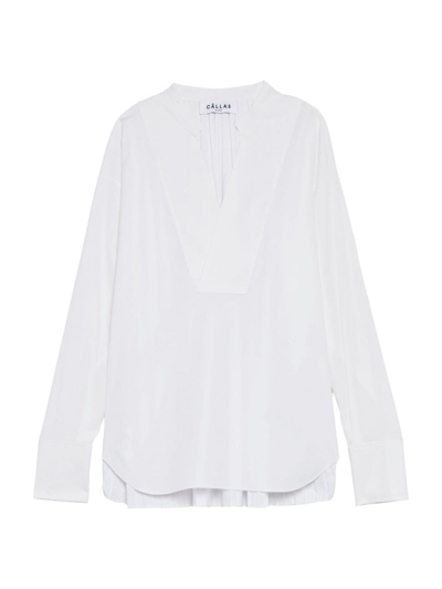 Callas Milano Nur Pleated-back Cotton Tunic In White