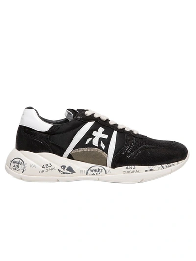 Premiata Black Layla Sneaker With White Leather Logo And Spur