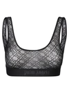Palm Angels Lace Bralette With Stretch And Racerback In Grey