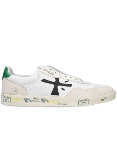 Premiata Clay Low-top Leather Sneakers In White