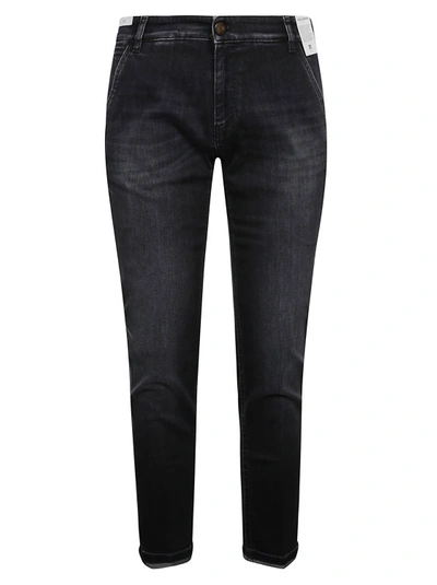 Pt Torino Logo-patch Straight-leg Jeans In Black