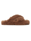 Apparis Biba Faux-fur Crossover Slippers In Camel