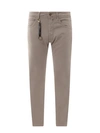 Incotex Stretch Cotton Trouser With Back Suede Logo Patch In Neutrals
