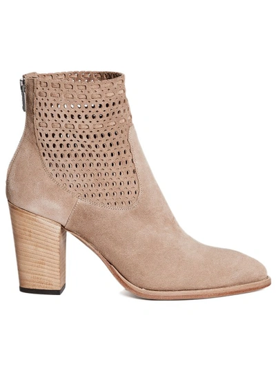 Pantanetti Beige Suede Ankle Boot In Pink