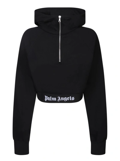 Palm Angels Sporty Yet Tailored Design Hoodie In Black