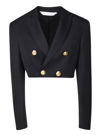 PALM ANGELS BLACK DOUBLE-BREASTED BLAZER