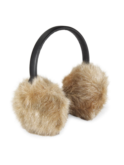 Apparis Esme Tinsel Faux Fur Earmuffs In Fawn