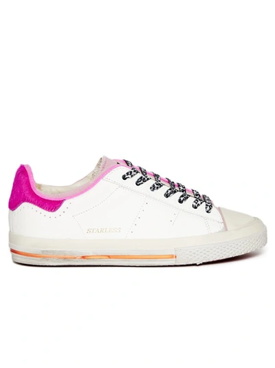 Hidnander Starless Sneakers In White Fuchsia Leather