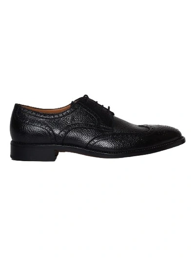 Gravati Hand-sewn Laced Derby Model Shoe In Black