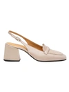 Pomme D'or Slingback In Beige Leather In Neutrals