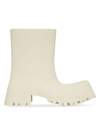 Balenciaga Trooper Block-heel Rubber Boots In Neutrals