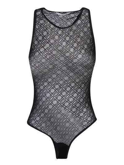Palm Angels Lace Bodysuit In Grey