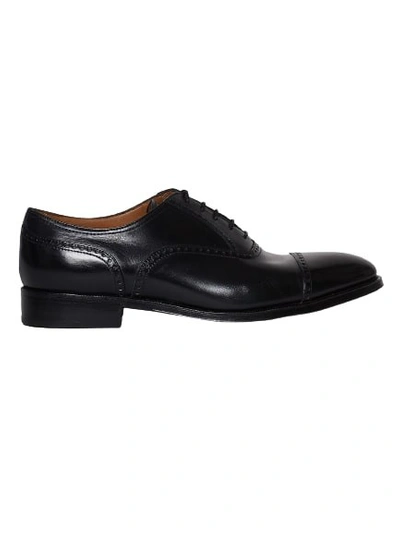 Gravati Hand-sewn Laced Shoe, Oxford Model In Black