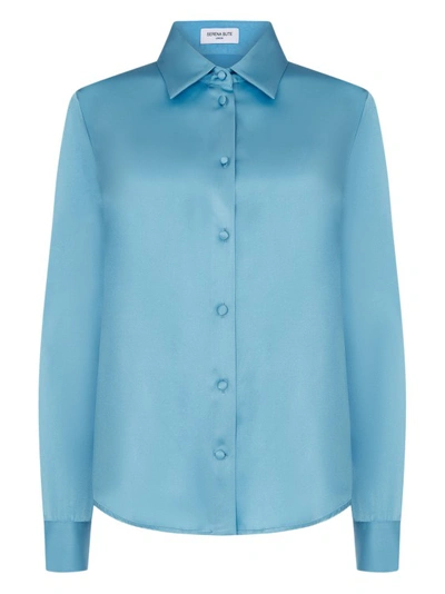 Serena Bute Silk City Shirt - Ice Blue