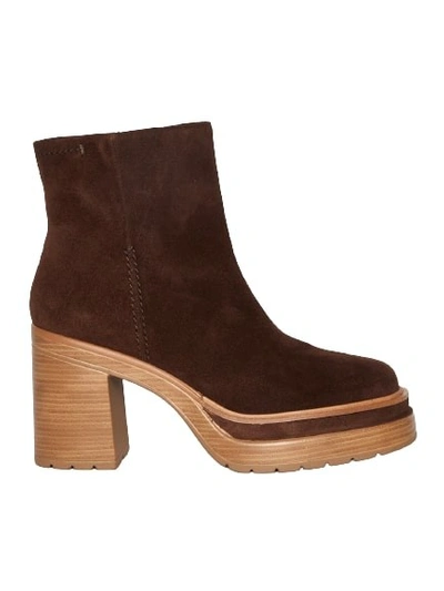 Pons Quintana Suede Ankle Boots In Brown