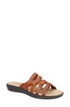 Easy Street Sheri Womens Comfort Insole Open Toe Slide Sandals In Cognac