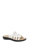 Easy Street Sheri Womens Strappy Comfort Wedge Sandals In White