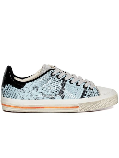 Hidnander Starless Sneakers In Light Blue Printed Leather