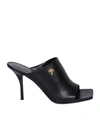 Palm Angels Black Sandal With Heel In Black