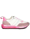 HIDNANDER TENKEI SNEAKERS IN WHITE AND FUCHSIA LEATHER