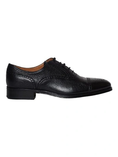 Gravati Hand-sewn Laced Shoe, Oxford Model In Black