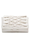 Reptile's House Shoulder Bag With Flap In Soft White Quilted Calfskin In White