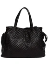REPTILE'S HOUSE HAND BAG IN BLACK LEATHER