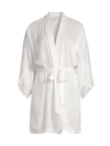 IN BLOOM WOMEN'S SILVER FLORAL LACE SATIN ROBE