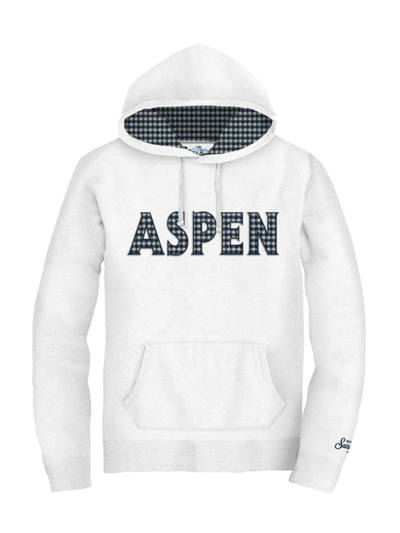 Mc2 Saint Barth Aspen Drawstring Cotton Hoodie In White