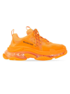 Balenciaga Men's Triple S Sneaker Clear Sole In Orange Black