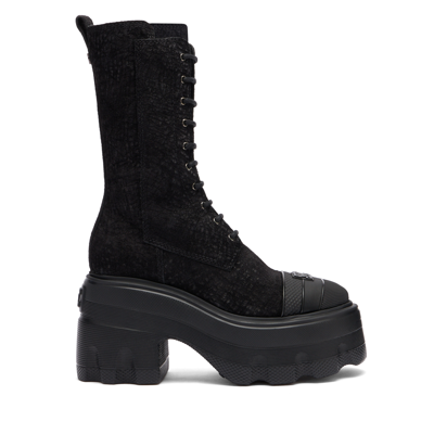 Casadei Maxxxi Anversa 中跟中筒靴 In Black