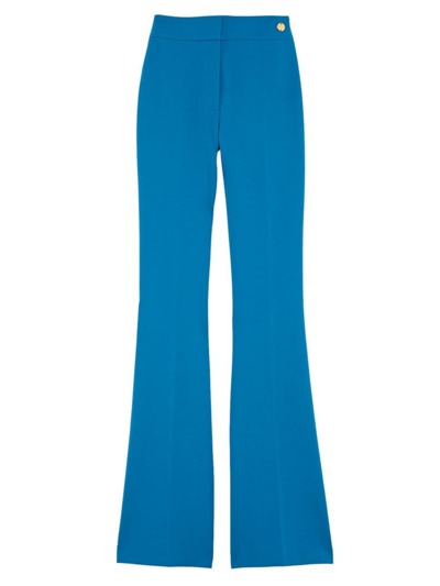 Callas Milano Danae High-rise Crepe Flare Trousers In Turquoise Blue