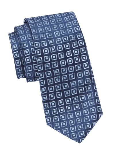 Charvet Men's Geobean Woven Silk Tie In Navy Blue