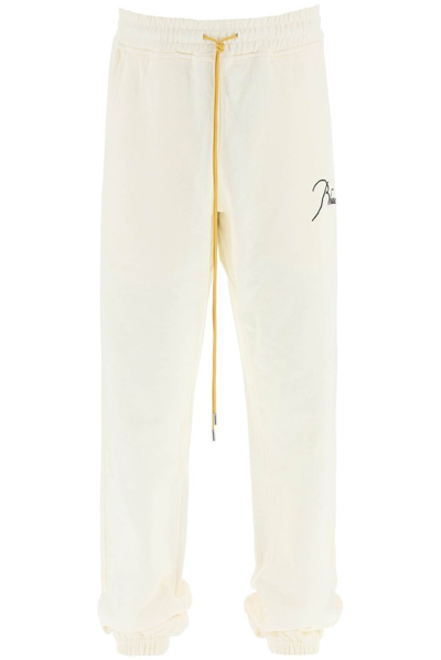 Rhude Jogging Trousers With Embroidered Logo In White