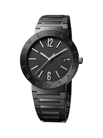 Bvlgari Men's   Black Stainless Steel Bracelet Watch/41mm