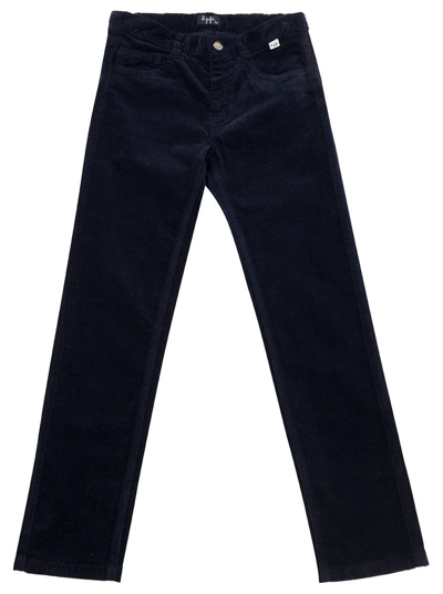 Il Gufo Straight Leg Logo Detailed Pants In Blue