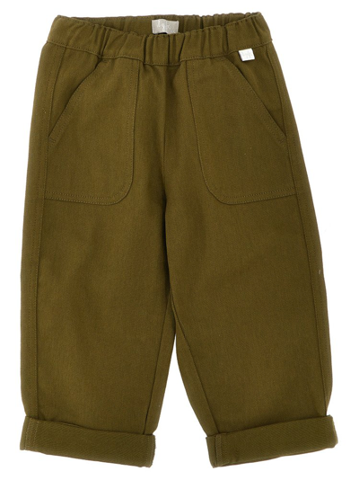Il Gufo Straight Leg Baggy Trousers In Green