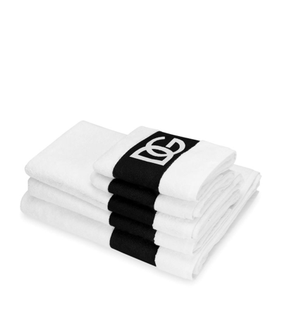 Dolce & Gabbana Logo Bath Towel Set In Multi
